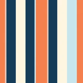 Blue Orange Cream Vertical Stripes Pattern