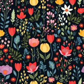 Intricate Floral Pattern on Dark Background