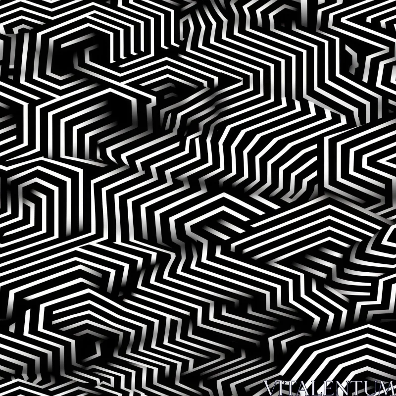 Intricate Geometric Pattern | Black and White Design AI Image