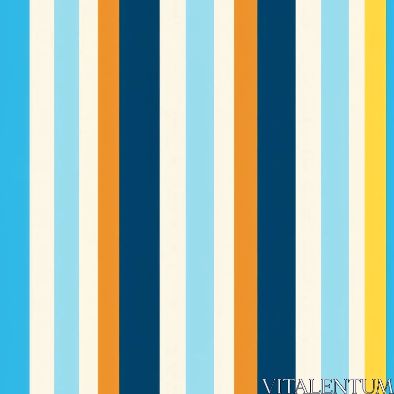 AI ART Blue Orange Yellow Stripes Pattern