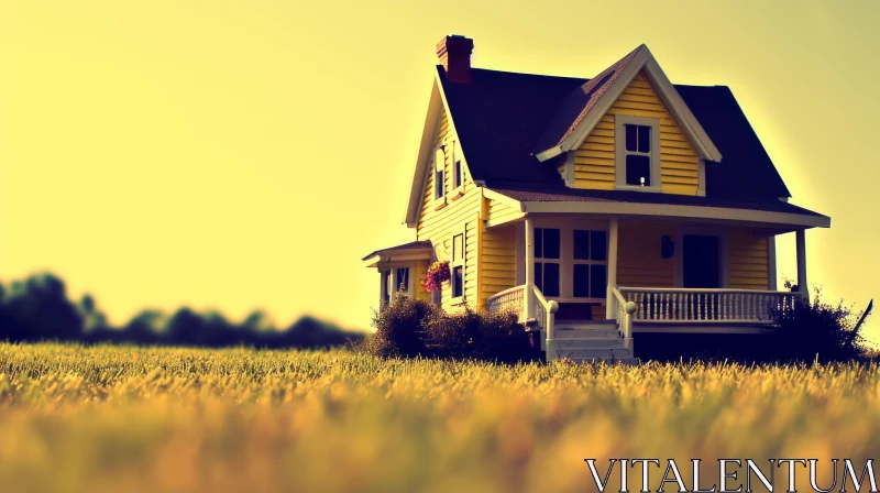 Captivating Yellow House with Garden - A Beautiful Architectural Delight AI Image