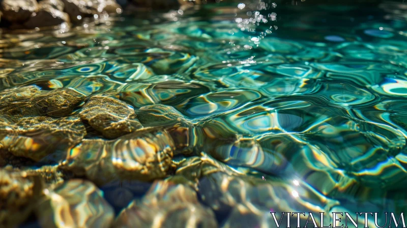 Crystal Clear Water Reflections - Mesmerizing Nature Close-up AI Image