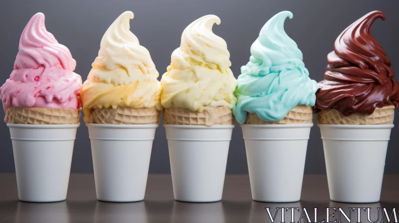 Delicious Melting Ice Cream Cones AI Image