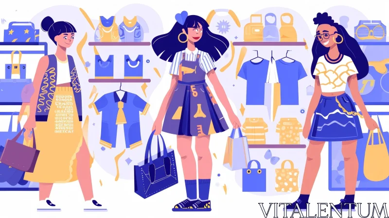 Discover Fashionable Women Shopping at a Stylish Store AI Image