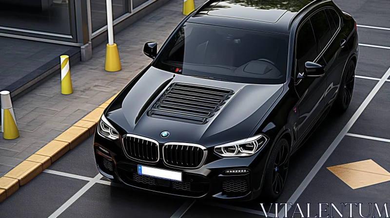 AI ART Black BMW X4 M Competition in Parking Lot