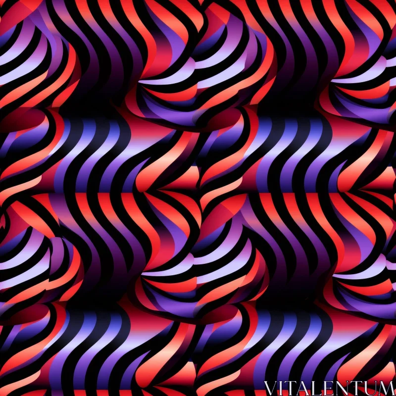 Colorful Retro Wave Pattern - Seamless Design AI Image