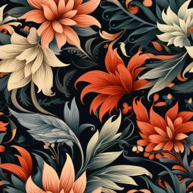 Dark Floral Seamless Pattern - Traditional Indian Persian Design