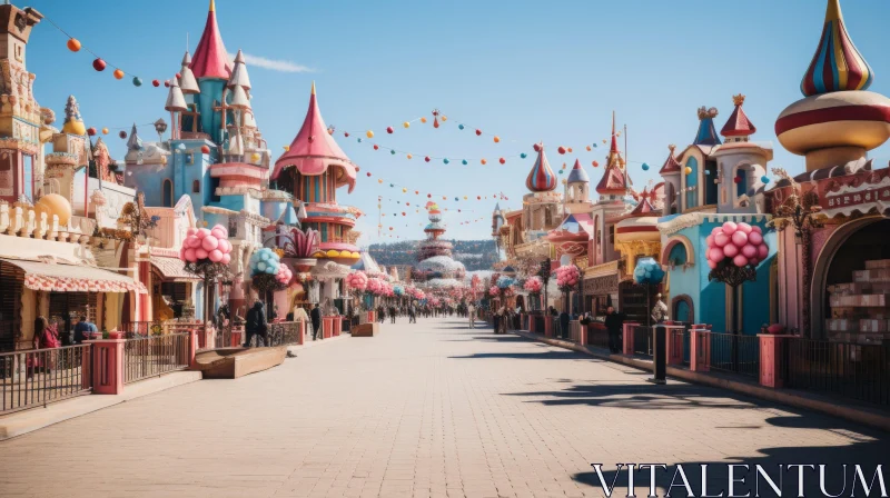 Disney Dreamland: Rococo Pastels Meet Colorful Futurism AI Image