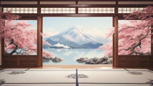 Japanese-Style Room with Mount Fuji View
