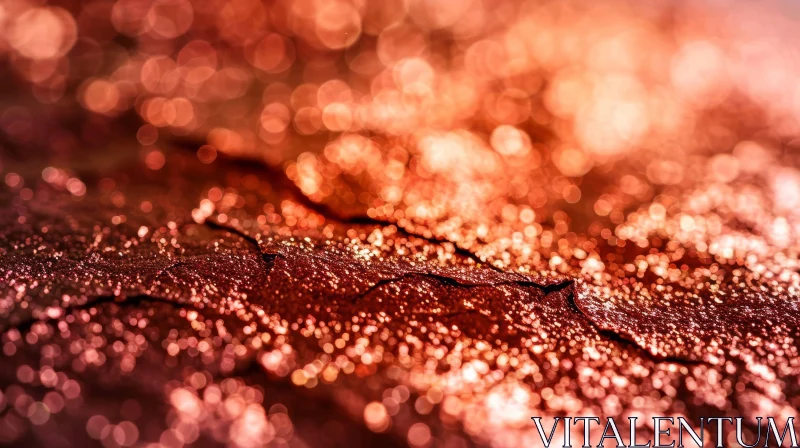 Abstract Red and Orange Glitter Background with Blurred Lights AI Image