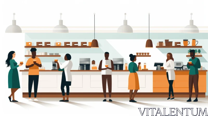 Animated Coffee Shop Scene AI Image