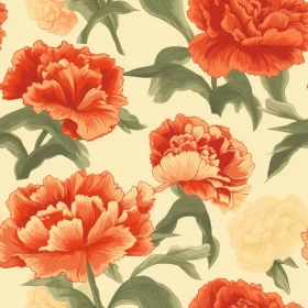 Yellow Peony Floral Pattern - Seamless Design
