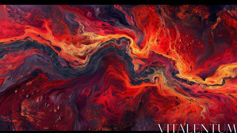 Abstract Fluid Painting with Vibrant Colors and Dynamic Energy AI Image