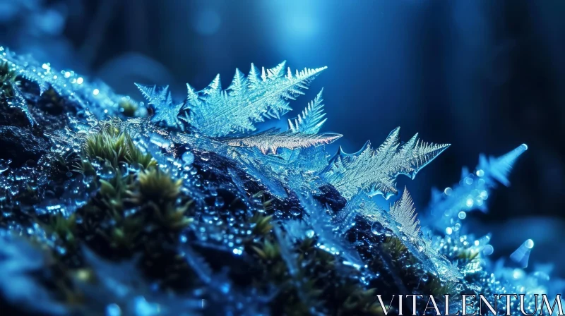 Captivating Frost-Covered Plant: A Stunning Close-Up AI Image