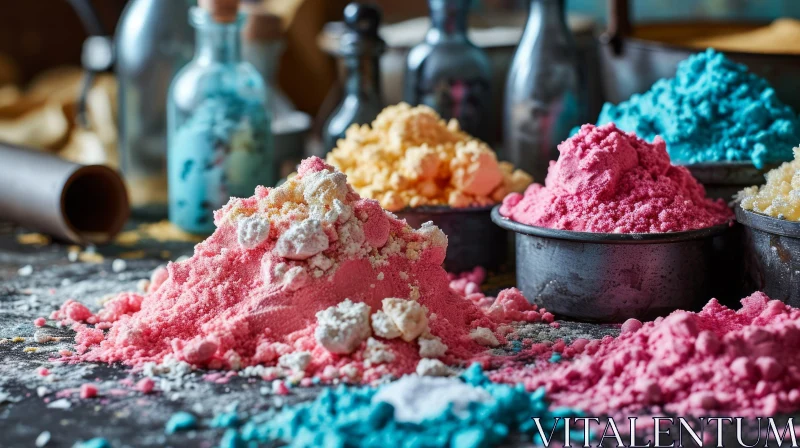 Colorful Powders in Bowls: A Captivating Composition AI Image