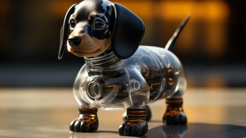 Futuristic Robotic Dachshund Dog in Urban Energy Setting