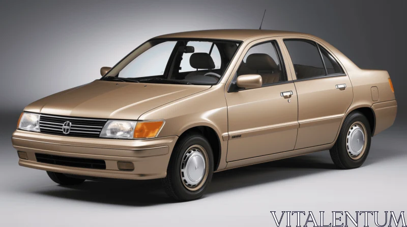 Neo-Traditional Japanese Car in Gold: A Stunning Depiction AI Image