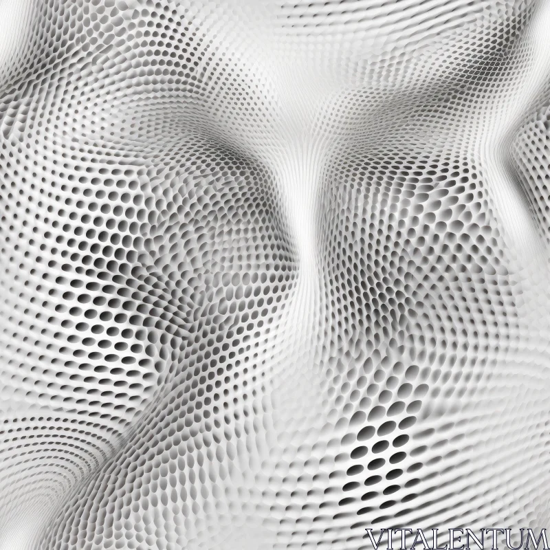 White Organic Texture with Small Holes and Large Bulges AI Image