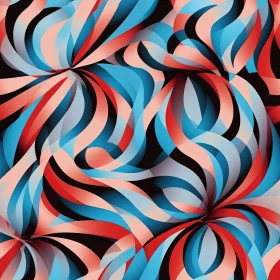 Abstract Waves Pattern - Retro Psychedelic Design