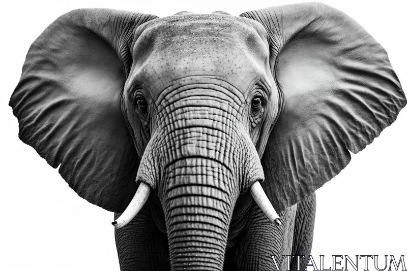Captivating Black and White Elephant Portrait | Powerful and Emotive AI Image