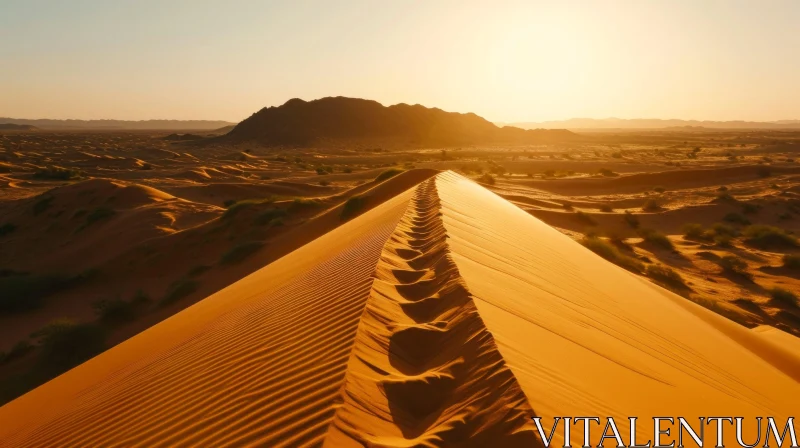 Majestic Sand Dune in a Remote Desert Landscape AI Image