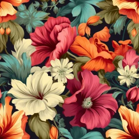 Dark Floral Pattern | Colorful Flowers Design