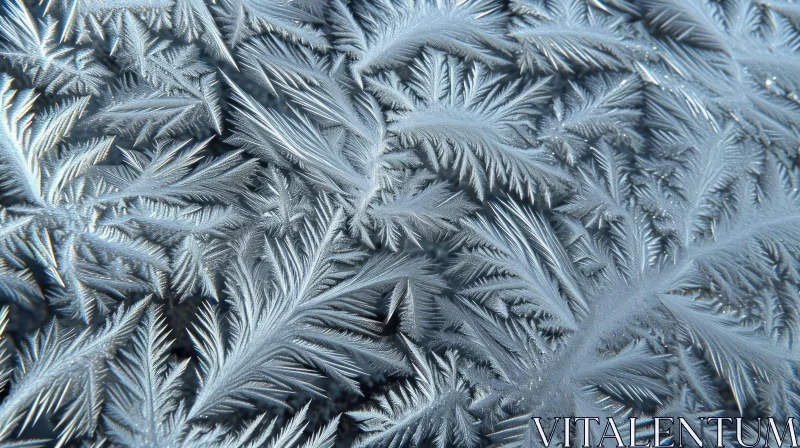 AI ART Frosted Window - Delicate Ice Crystals Pattern | Winter-themed Image