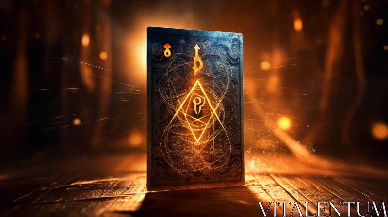 Mysterious Tarot Card with Golden Symbol AI Image