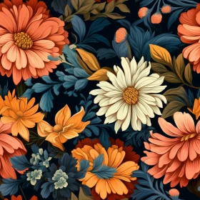 Dark Blue Floral Pattern Design