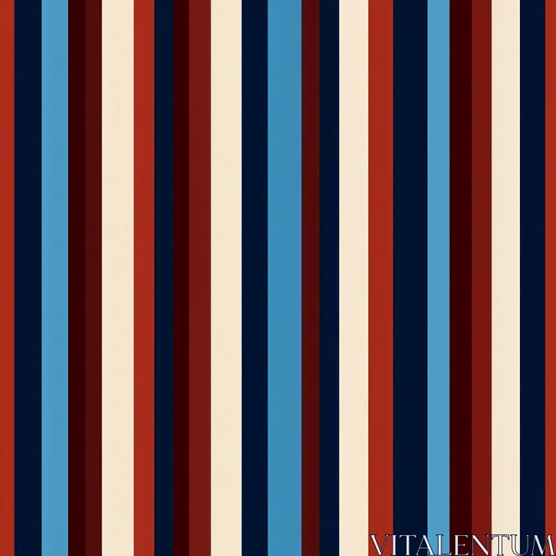 AI ART Energetic Vertical Stripes Pattern in Red, Blue, and Cream