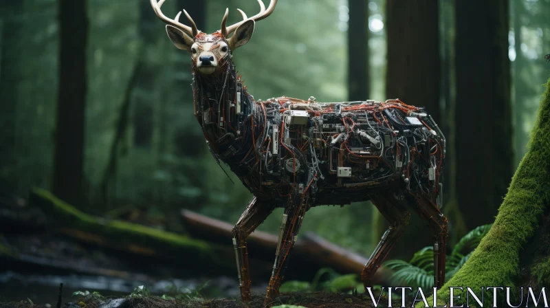 Neo-plasticist Robot Deer - A Fusion of Nature and Innovation AI Image