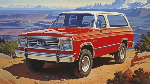 Red Colored SUV - Realistic Portrait Drawings - Expansive Landscapes