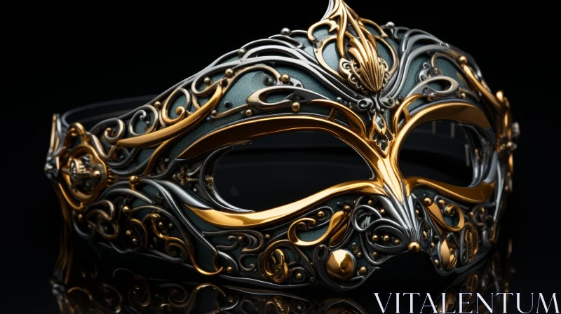 AI ART Venetian Carnival Mask 3D Rendering