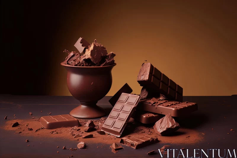 Bold and Sculptural Still Life Composition with Chocolate Bars AI Image