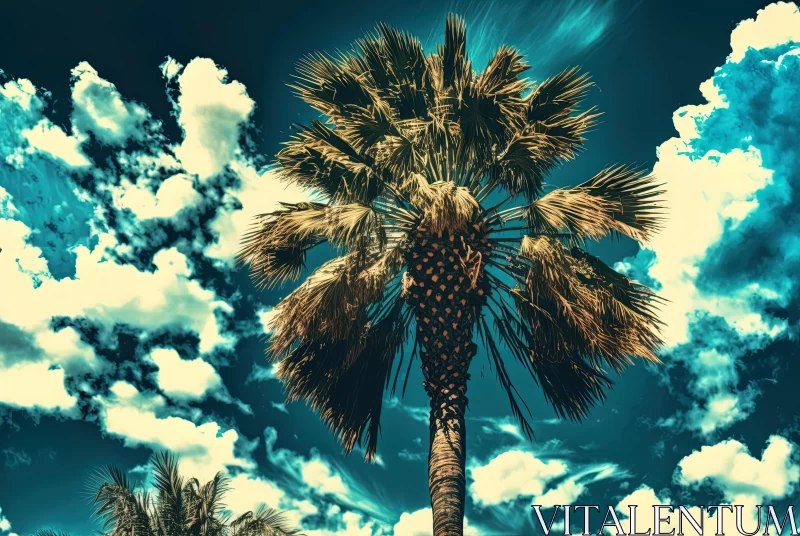 Captivating Palm Tree Against a Dreamlike Sky - Surreal Photography AI Image