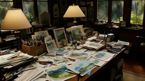 Chaos and Creativity: An Artist's Studio in Disarray