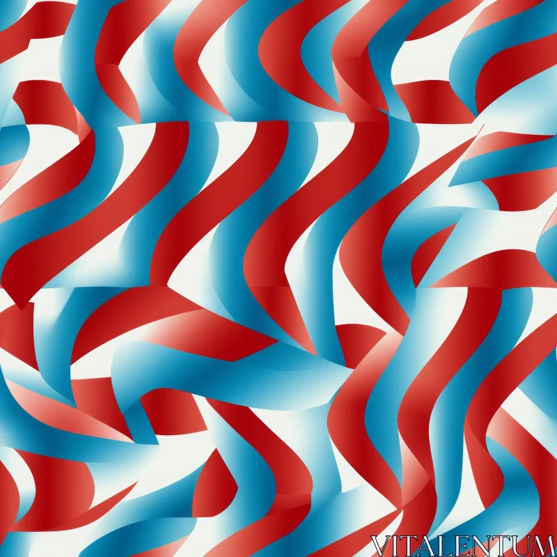 Red and Blue Stripes Seamless Pattern - Abstract Design AI Image