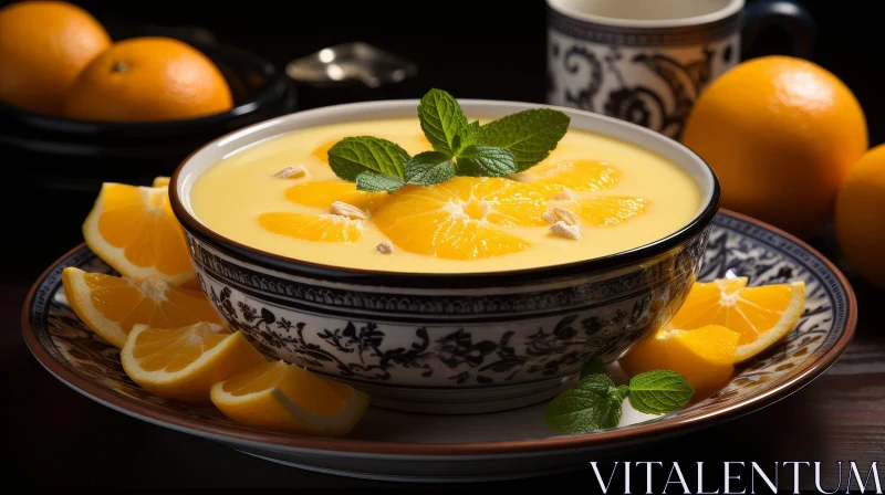 AI ART Savor the Delight: Orange Soup with Fresh Oranges