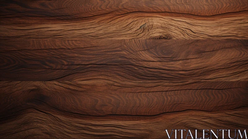 Dark Wood Grain Texture Close-up AI Image