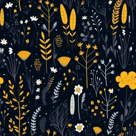 Hand-Drawn Floral Pattern for Fabric Print