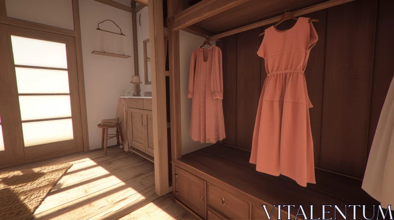 AI ART Cozy Dressing Room 3D Rendering | Warm and Tranquil Interior