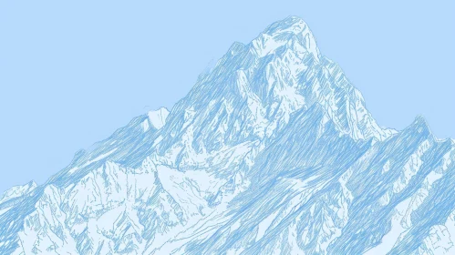 Serene Mountain Landscape Digital Drawing
