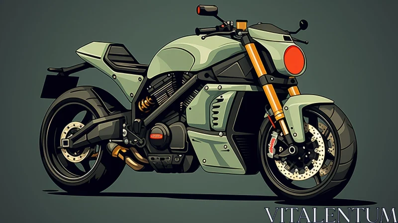 AI ART Sleek Futuristic Motorcycle Cartoon