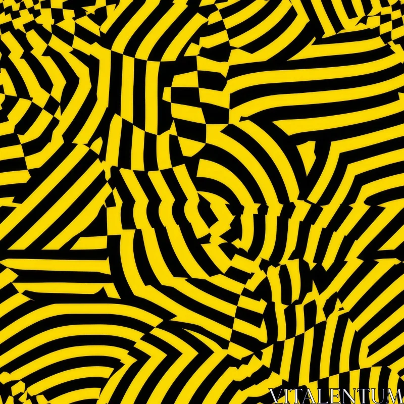 AI ART Black and Yellow Stripes Pattern for Design Projects
