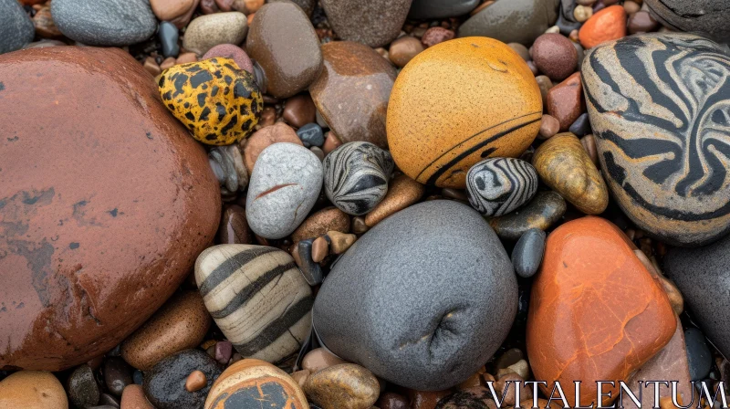 Close-Up of Wet Rocks on a Beach | Natural and Calming Composition AI Image