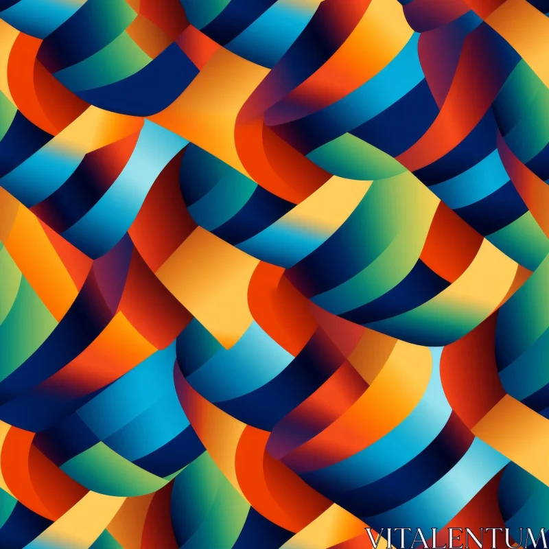 AI ART Multicolored Rings Seamless Pattern