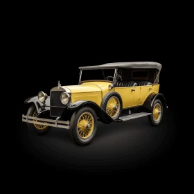 Vintage Yellow Automobile in Photorealistic Style | 1920s