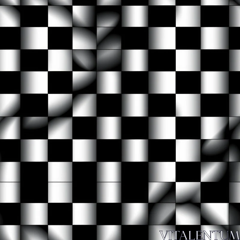 AI ART Black and White Checkered Flag Pattern