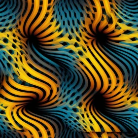 Blue and Orange Abstract Painting | Dynamic Shapes and Curves