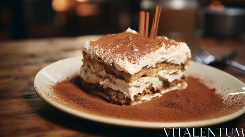 Delicious Tiramisu Dessert Photography AI Image